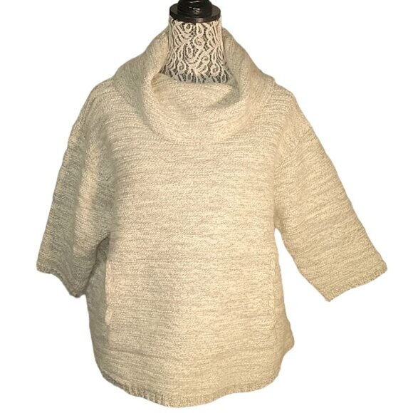 Pure Jill Womens XL Petite Cream Cowl Neck Sweater Textured Knit Long Sleeve‎ - Picture 1 of 7